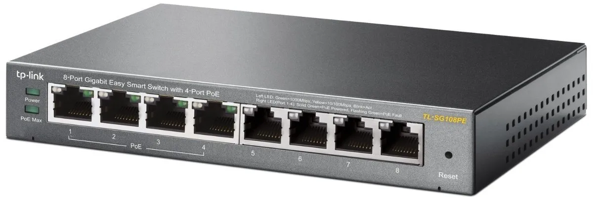 TP-Link TL-SG108PE - Netwerkswitch - 8-Poorten - Smart Switch - PoE