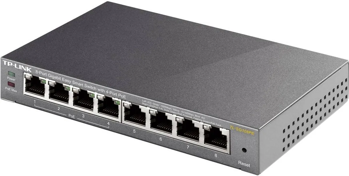 TP-Link TL-SG108PE - Netwerkswitch - 8-Poorten - Smart Switch - PoE
