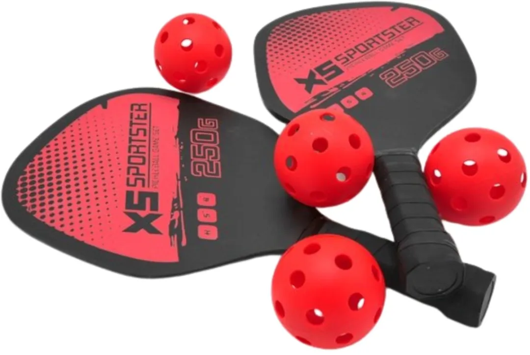 Jonotoys Tennis Set Hout - 2 Rackets + 4 Ballen - Allround