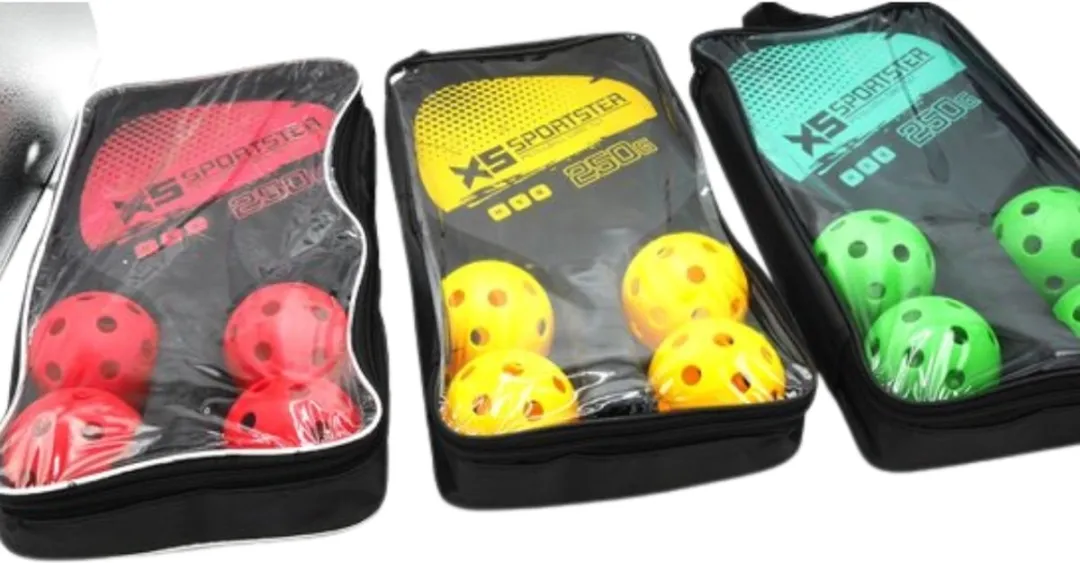 Jonotoys Tennis Set Hout - 2 Rackets + 4 Ballen - Allround
