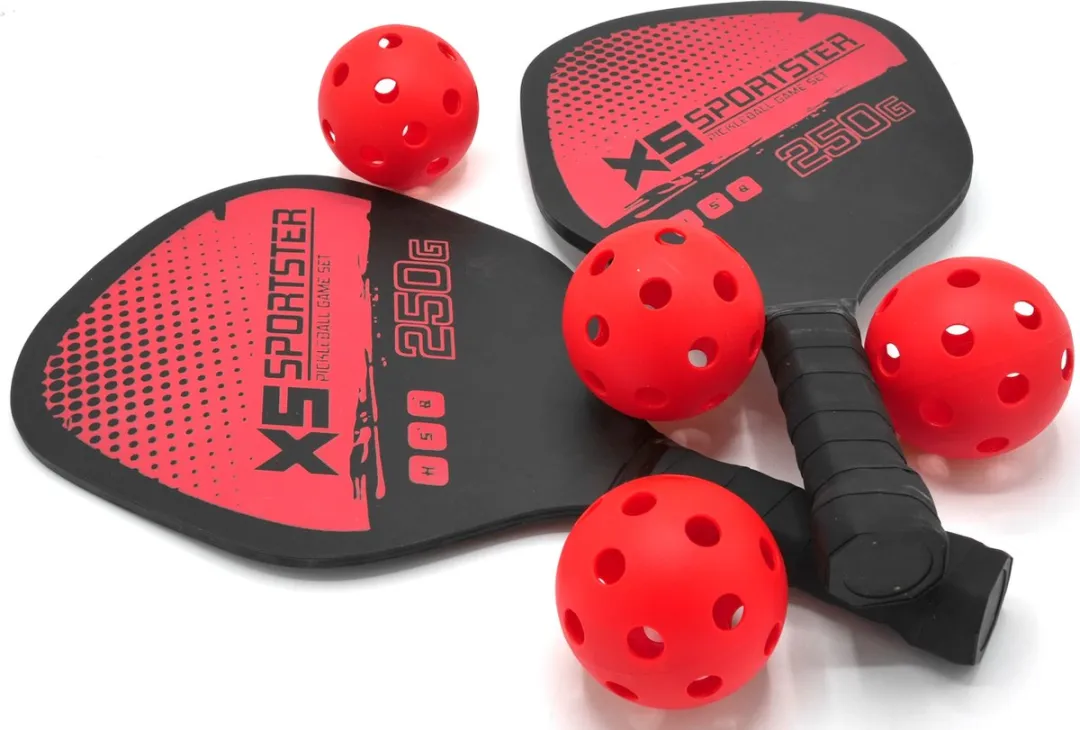 Jonotoys Tennis Set Hout - 2 Rackets + 4 Ballen - Allround