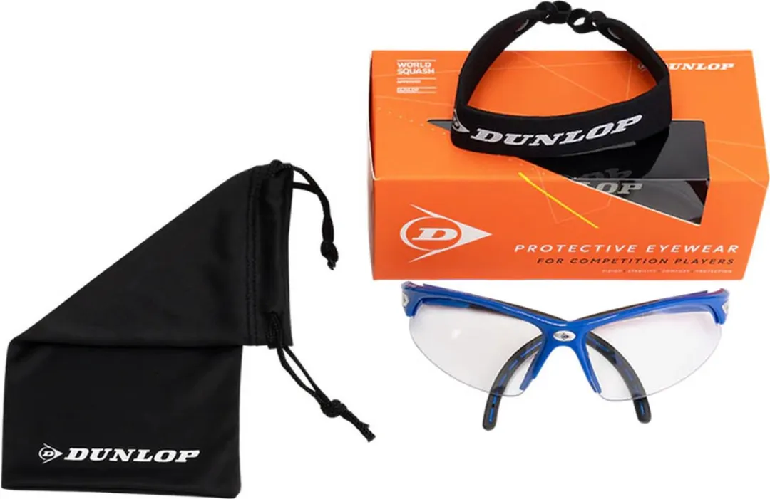 Dunlop i-Armor Squashbril - Blauw - Clear Lenzen