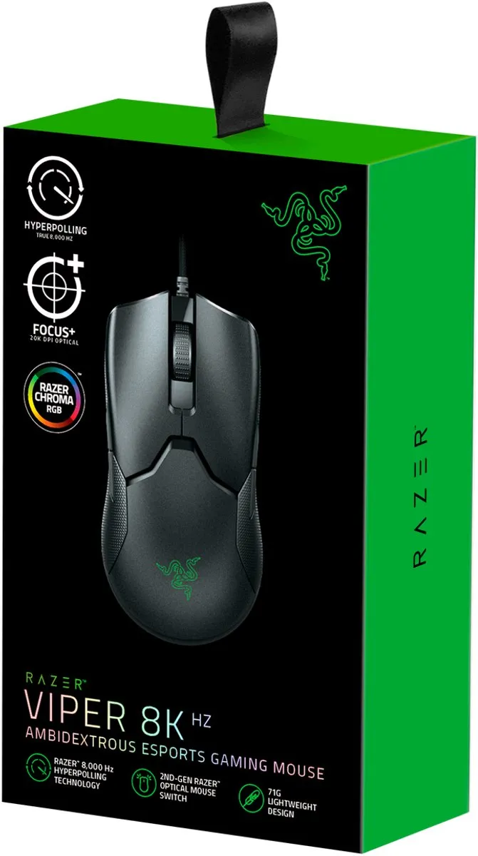 Razer Viper 8KHz Bedrade Gaming Muis RZ01-03580100-R3M1 - 20.000 DPI