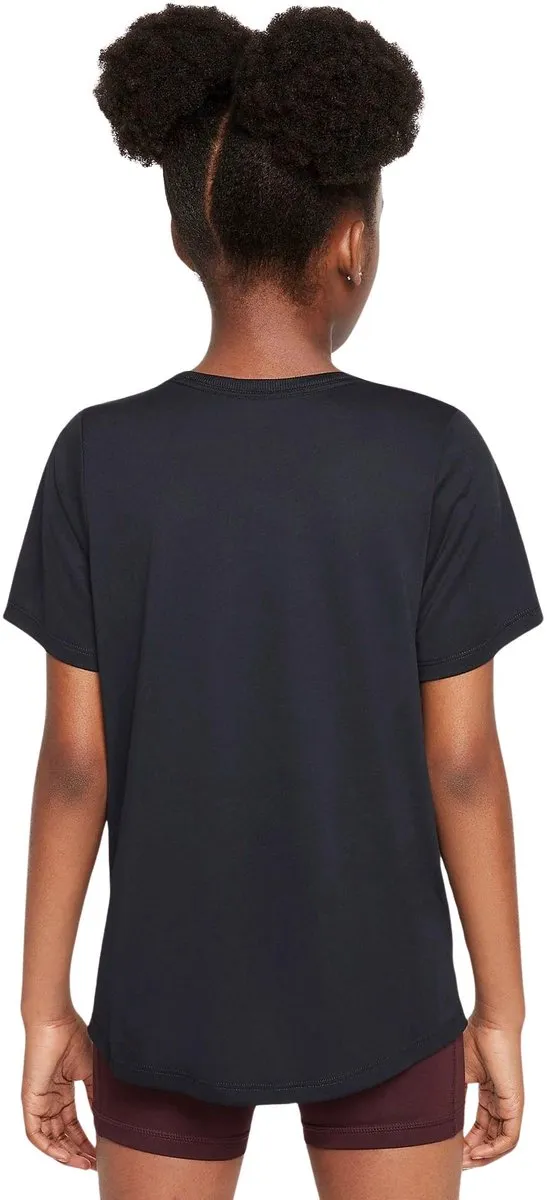 Nike One Fitted Dri-FIT Shirt - Maat 158 - Zwart/Wit