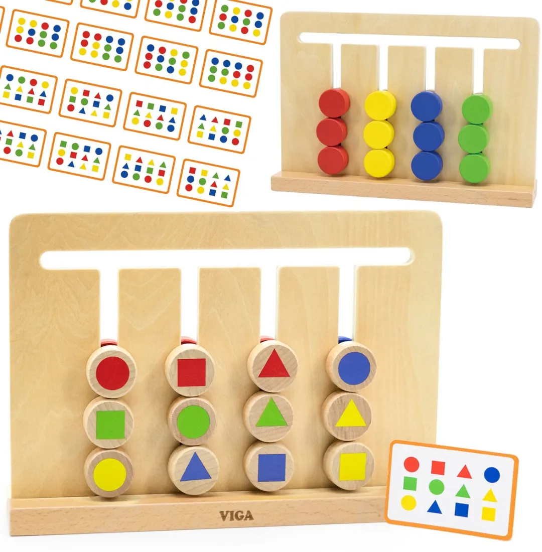 Viga Montessori Kleur- en Vormpuzzelspel