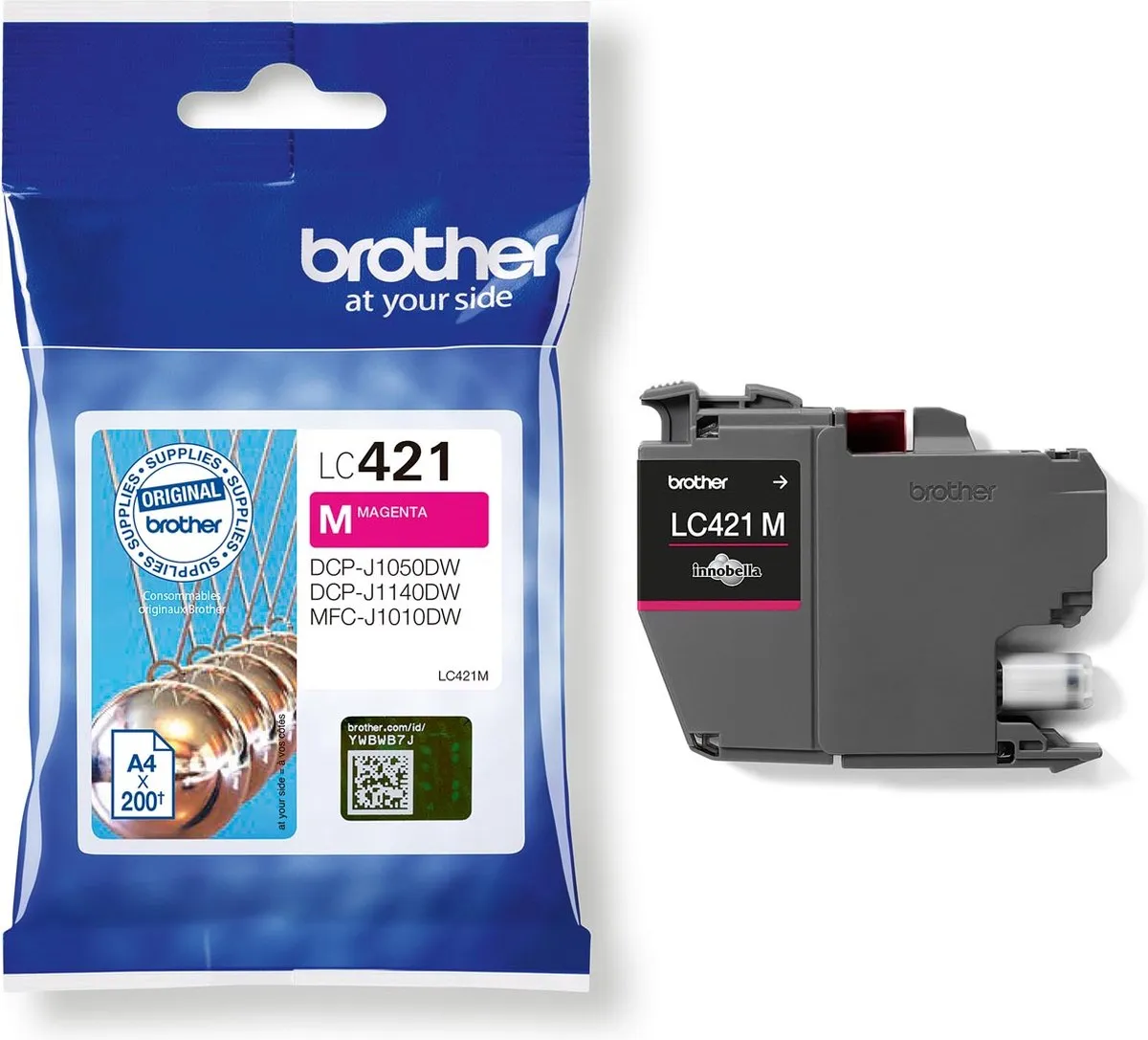 Brother LC-421 Magenta Inktcartridge - 200 Stuks