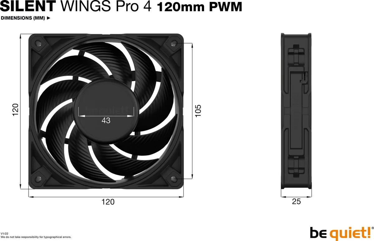 be quiet! Silent Wings 4 BL098 Ventilator 120mm PWM - Zwart