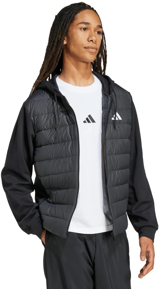 adidas Essentials Climawarm Hybrid Down Hooded Jas - Zwart S