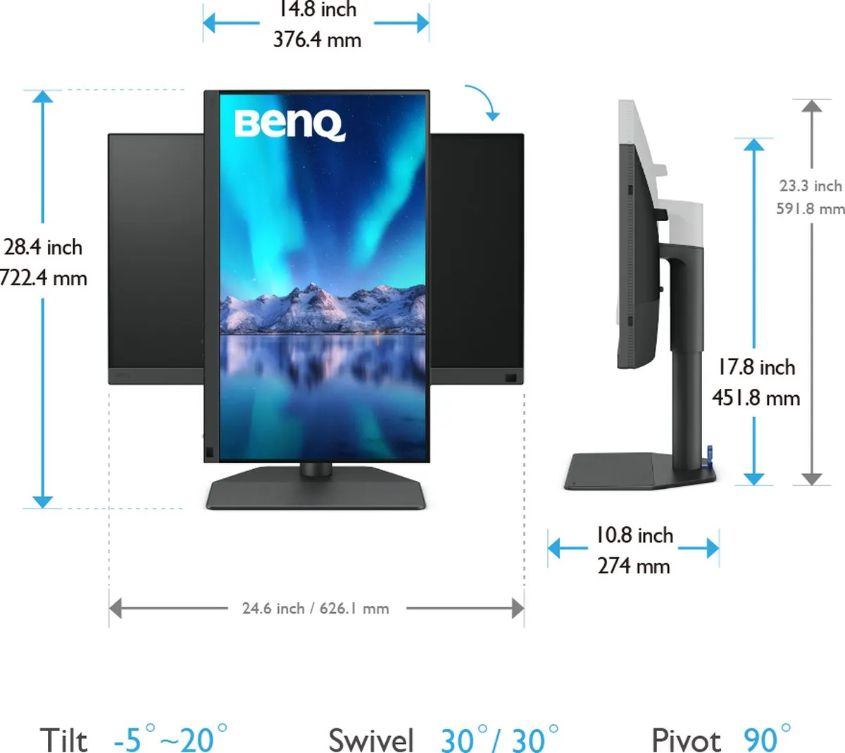 BenQ SW272U 4K IPS Monitor - 27" - USB-C 90W