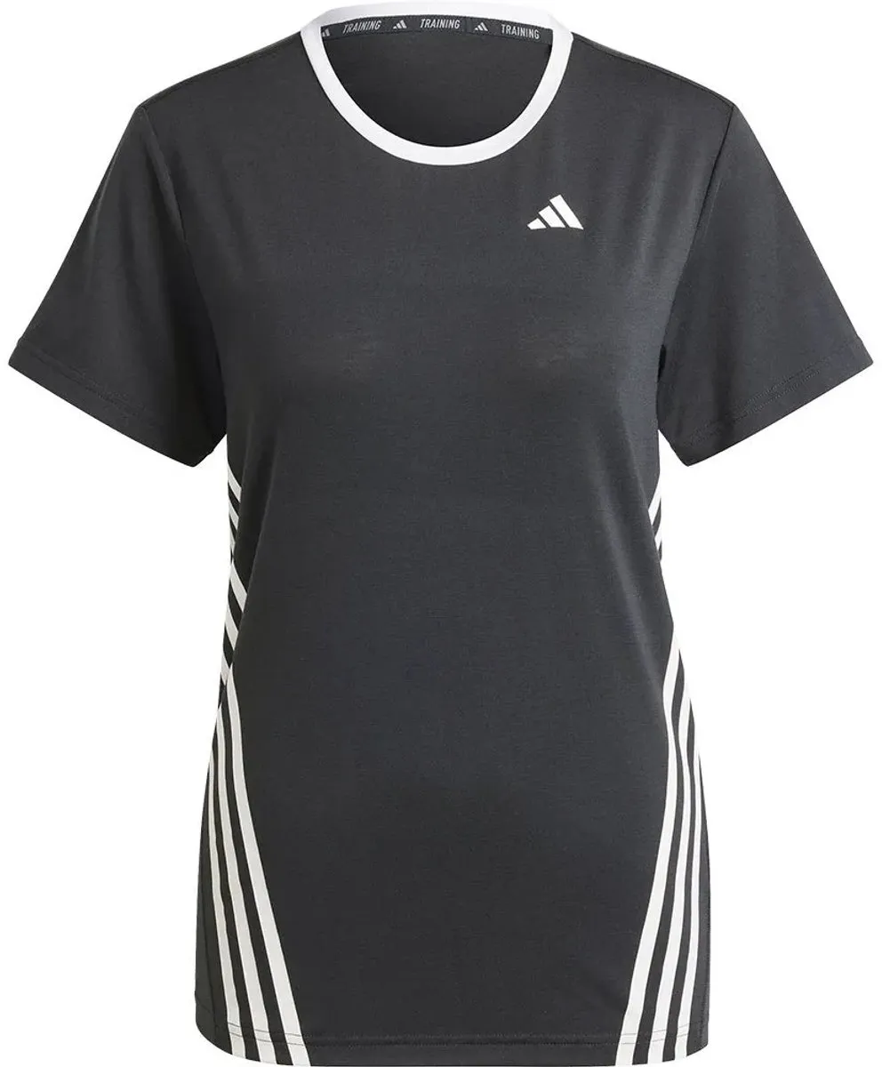 Adidas Train Icons 3 Stripes T-shirt - Zwart S - afbeelding 6 van 6