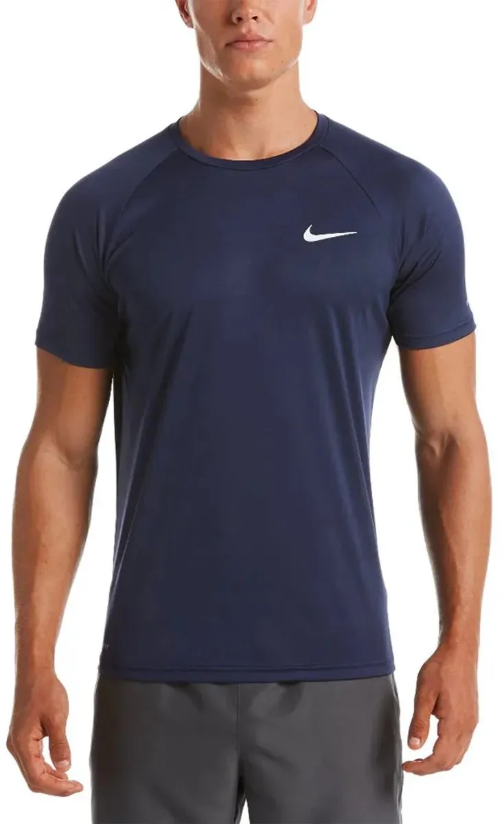 Nike Essential Short Sleeve Hydroguard Zwemshirt - Maat L - Midnight Navy