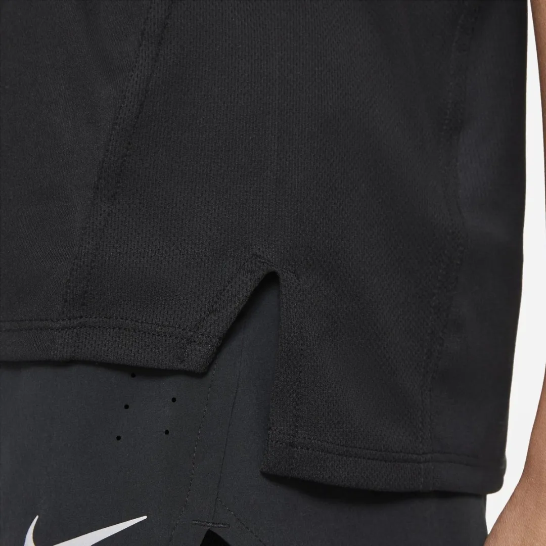 Nike Dri-FIT Race Sportshirt Dames S - DD5927-010 - Zwart