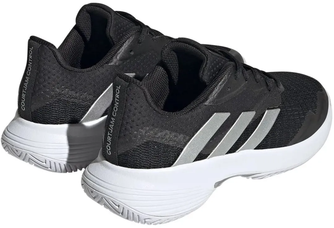 Adidas CourtJam Control Tennisschoenen Dames 38 2/3 - Zwart/Zilver