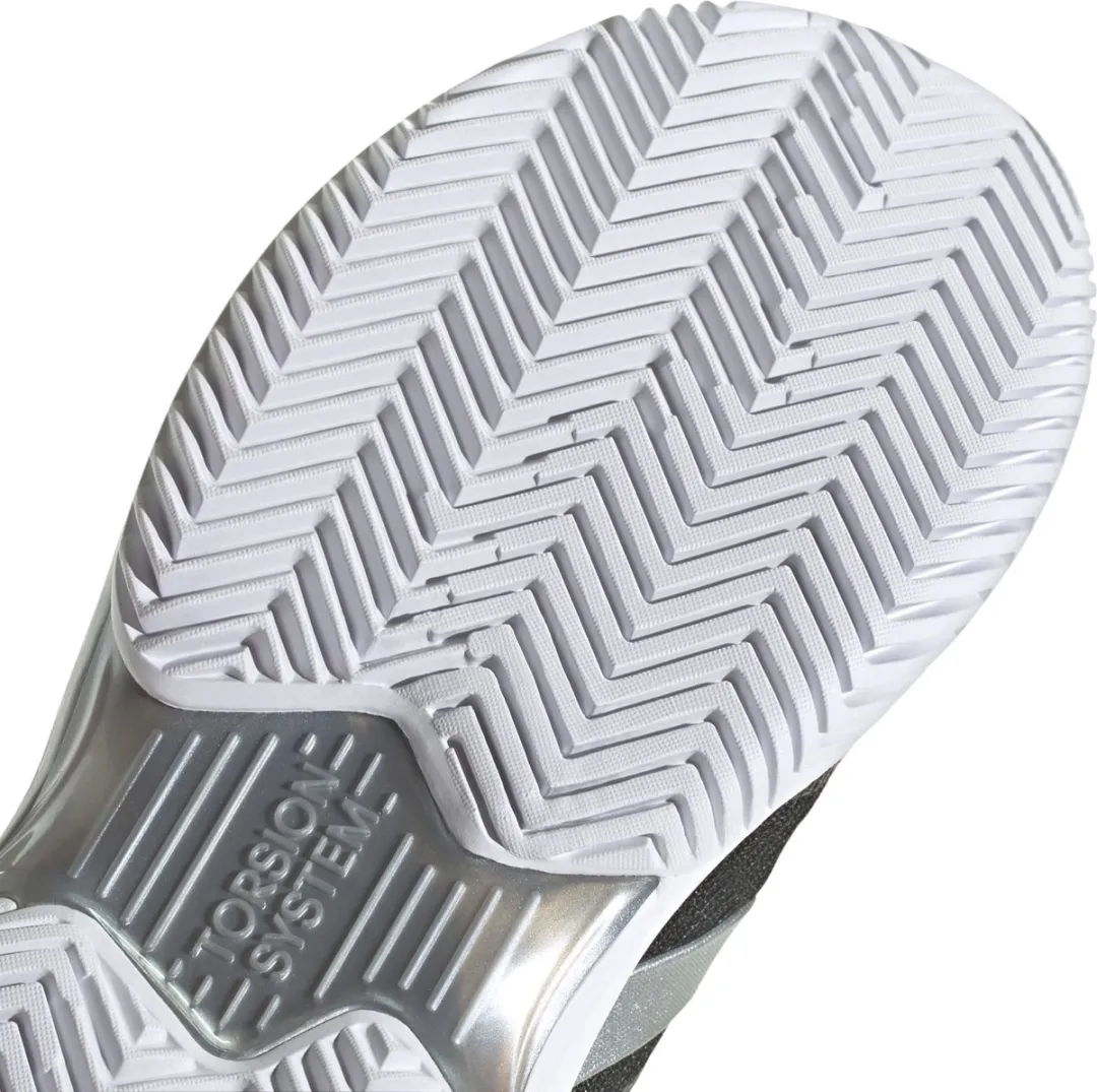 Adidas CourtJam Control Tennisschoenen Dames 38 2/3 - Zwart/Zilver