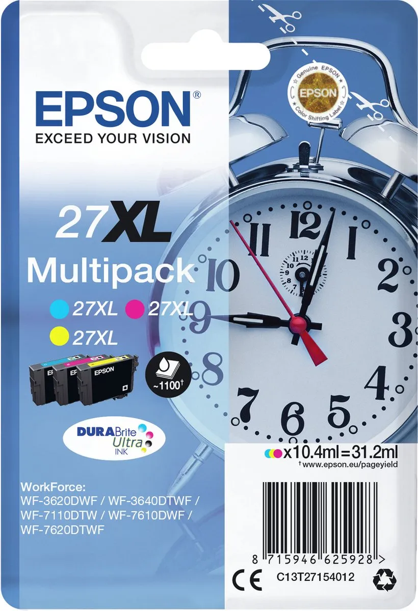 Epson 27XL Inktcartridge Multipack - 3300 pagina's - Multi