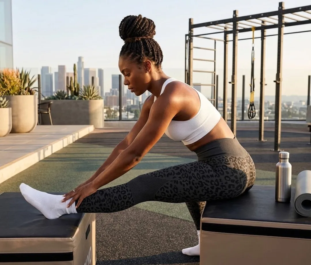 NUVEX Donkergrijs Luipaardprint Sportlegging L