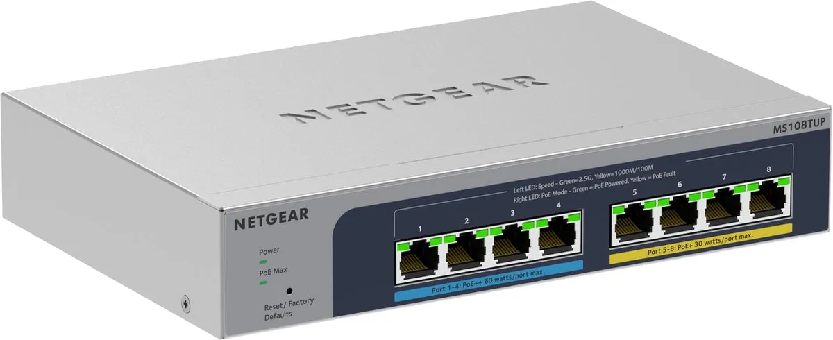 Netgear MS108TUP Smart Managed Switch 8x PoE 2.5Gbps