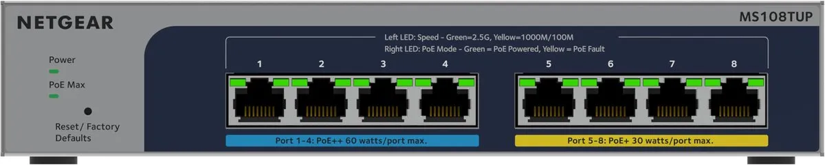 Netgear MS108TUP Smart Managed Switch 8x PoE 2.5Gbps