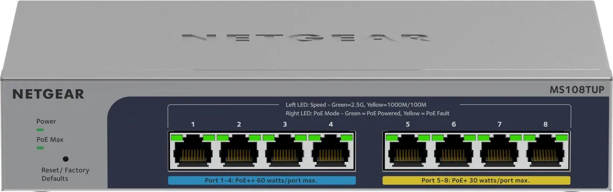 Netgear MS108TUP Smart Managed Switch 8x PoE 2.5Gbps