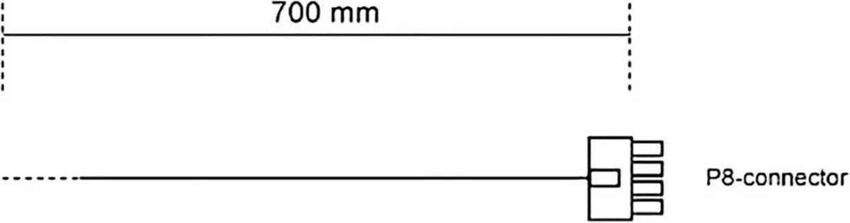 be quiet! Stroomkabel ATX 8-polig 0.70m - Zwart