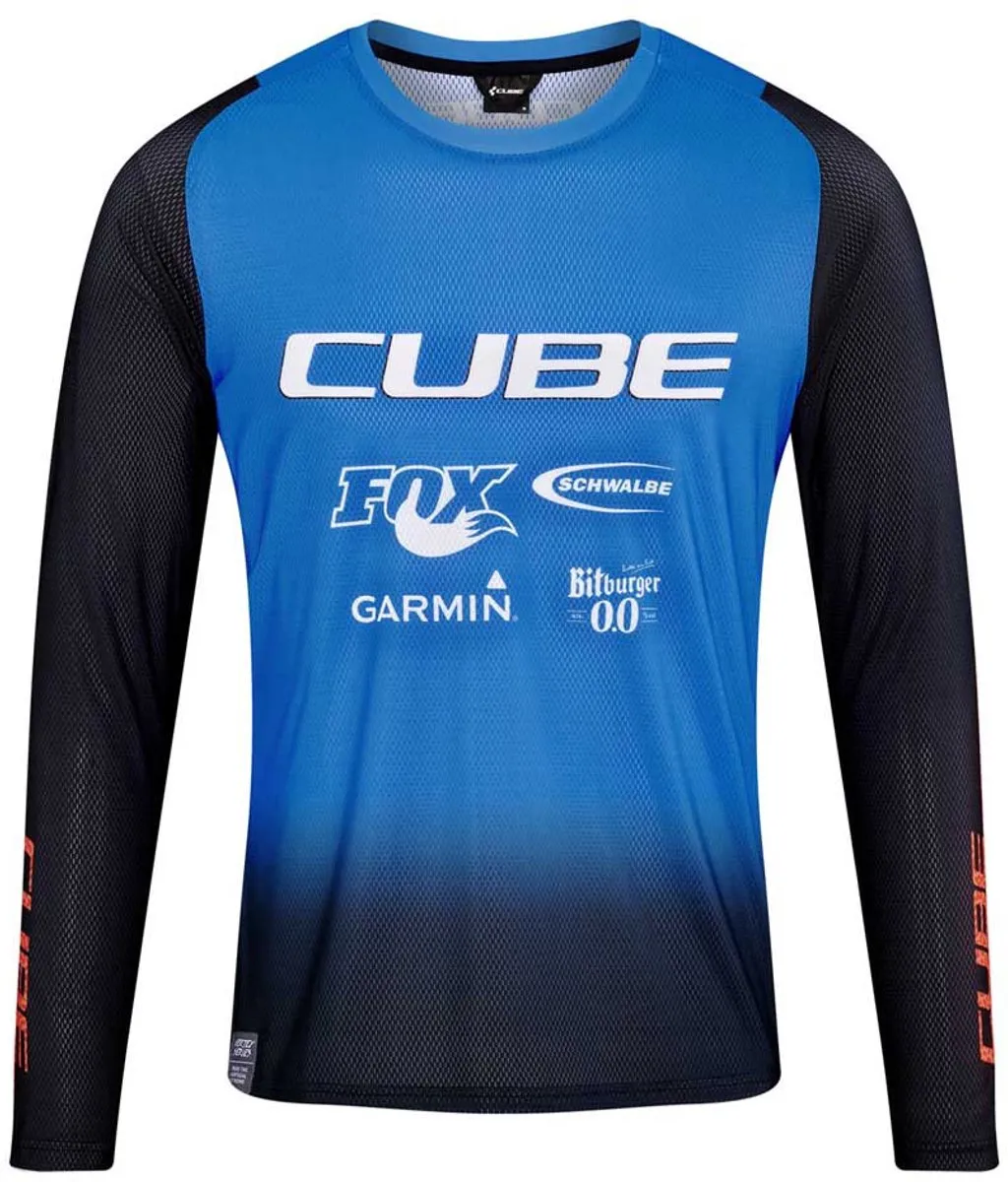 Cube Vertex X Action Team Langarm Trui - M - Blauw/Zwart