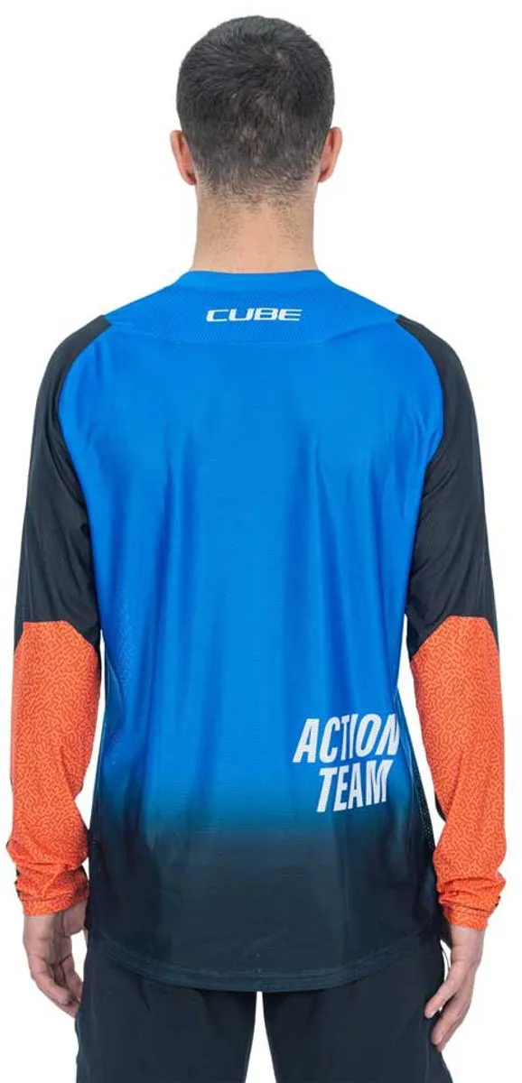 Cube Vertex X Action Team Langarm Trui - M - Blauw/Zwart