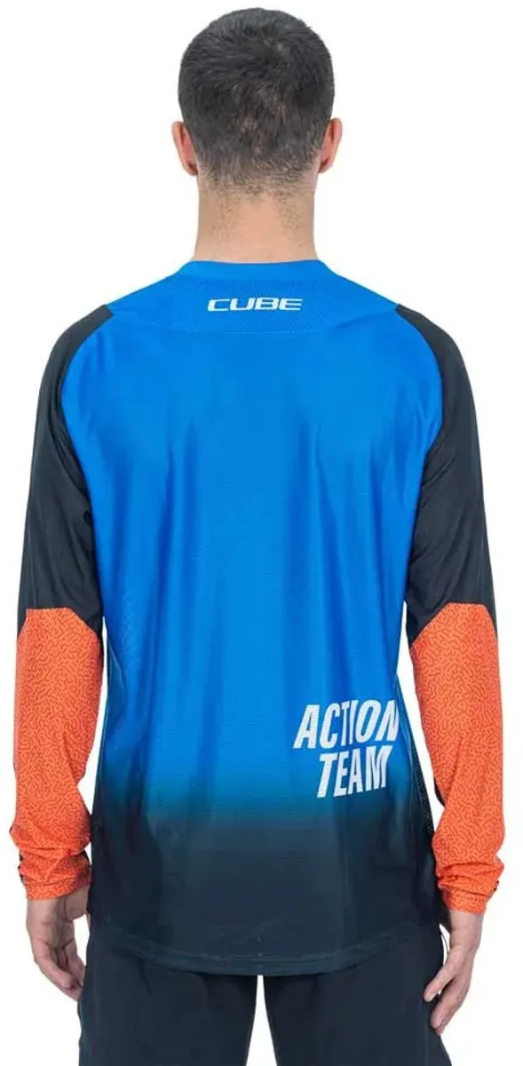 Cube Vertex X Action Team Langarm Trui - M - Blauw/Zwart