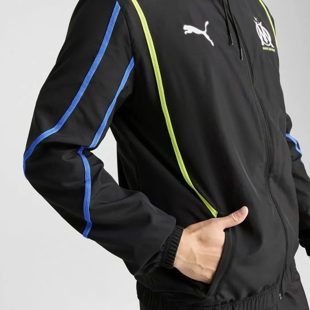PUMA Olympique Marseille Woven Trainingspak - XL - Zwart/Geel