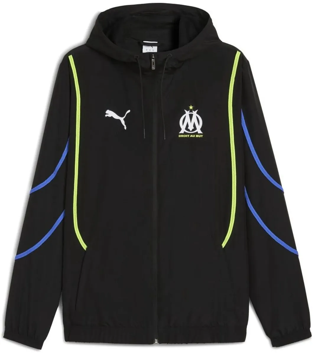 PUMA Olympique Marseille Woven Trainingspak - XL - Zwart/Geel