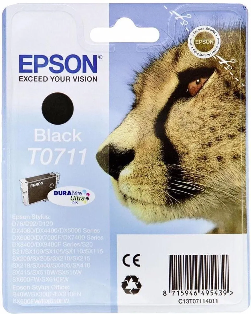 Epson T0711 Inktcartridge - Zwart