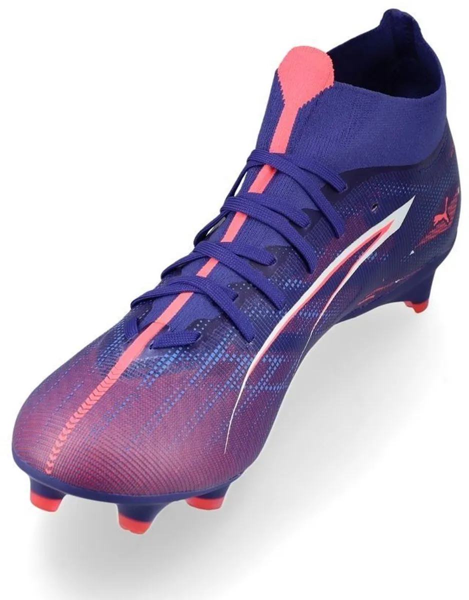 PUMA Ultra 5 Match+ FG Voetbalschoenen 46 - Lapis Lazuli/Wit/Zonsondergang