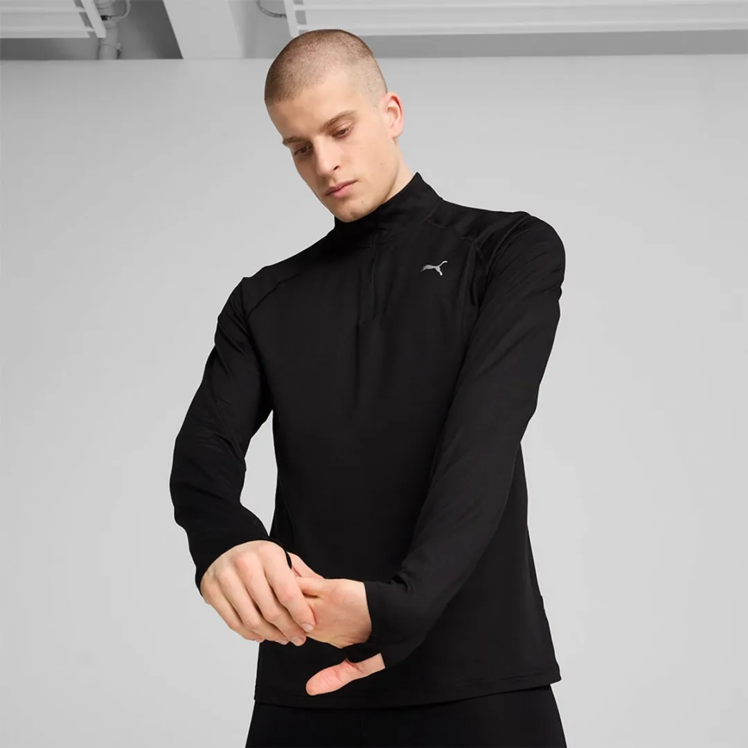 PUMA Shirt Run Velocity Cloudspun 1/4 ZIP - XXL - Puma Black