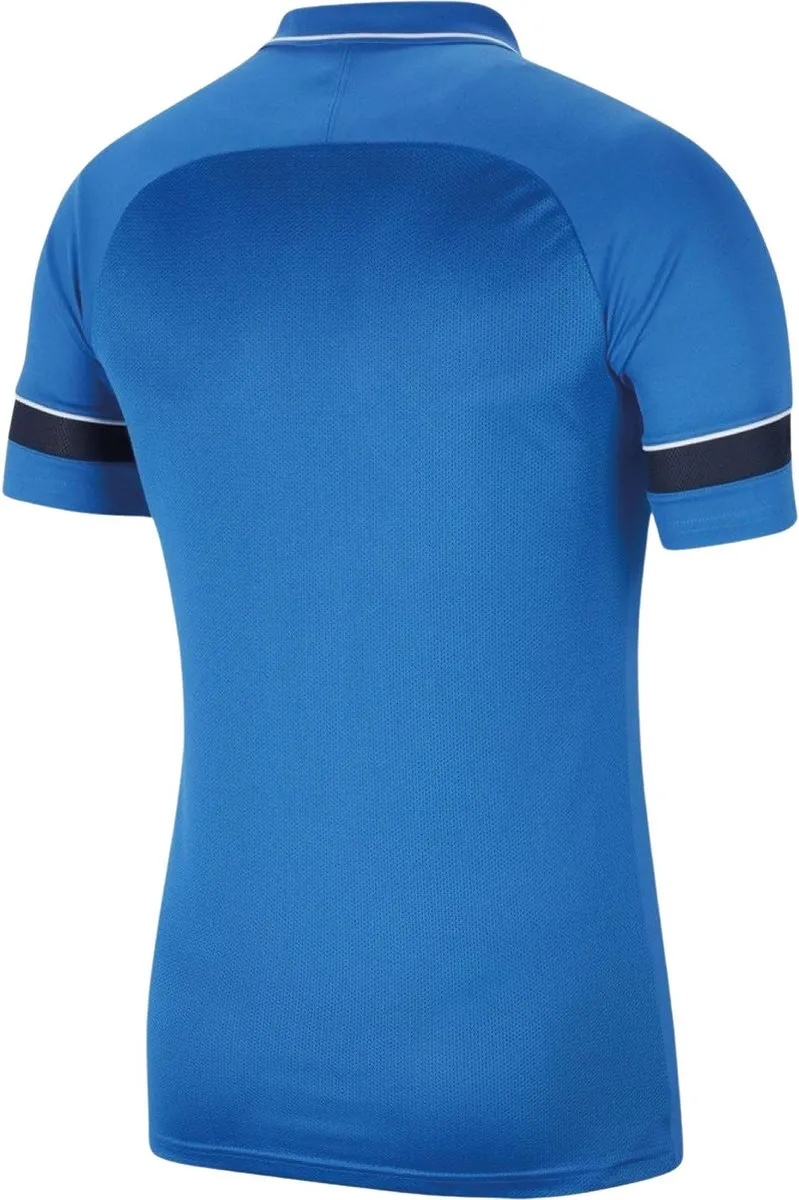 Nike Dri-FIT Academy 21 Polo Heren S - Blauw/Zwart/Wit