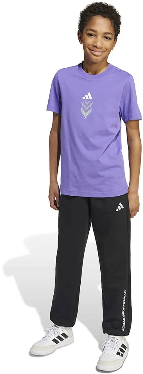 Adidas Slogan Fleece Joggers - Zwart - 7-8 jaar