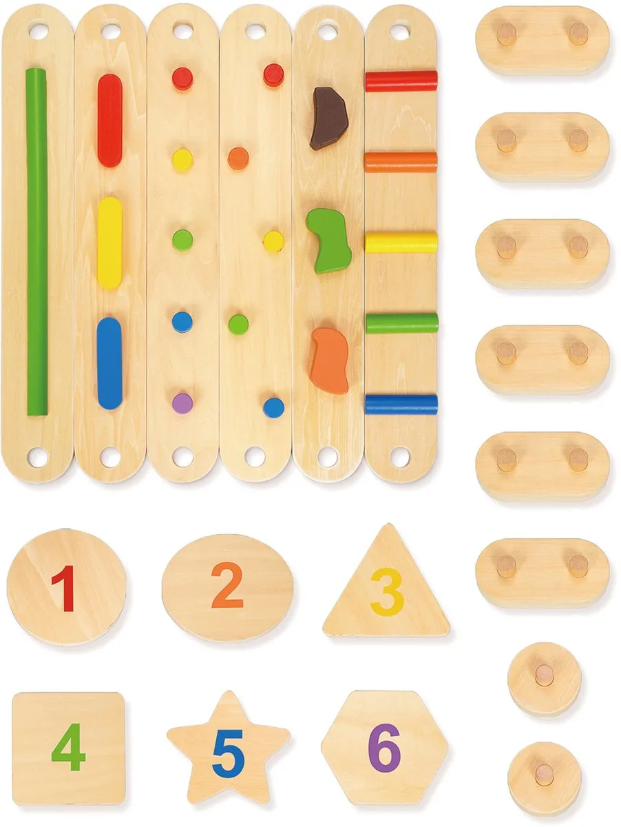 Tooky Toy Houten Evenwichtsbalk & Balanceerstenen BCOK035 - Bruin