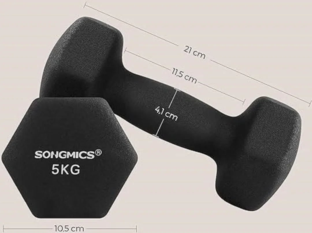Songmics Dumbbellset 2 x 5 kg - Zwart