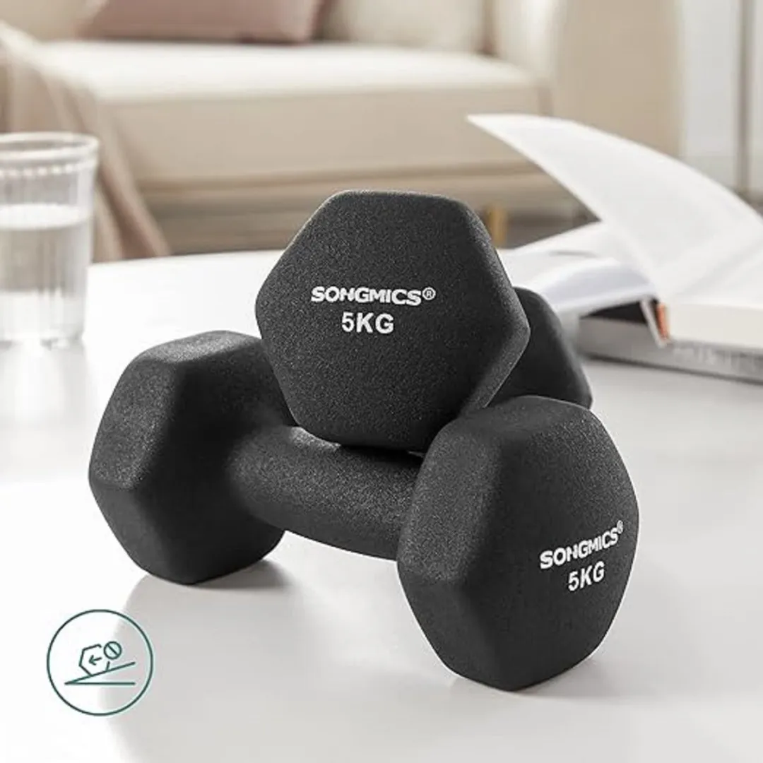 Songmics Dumbbellset 2 x 5 kg - Zwart