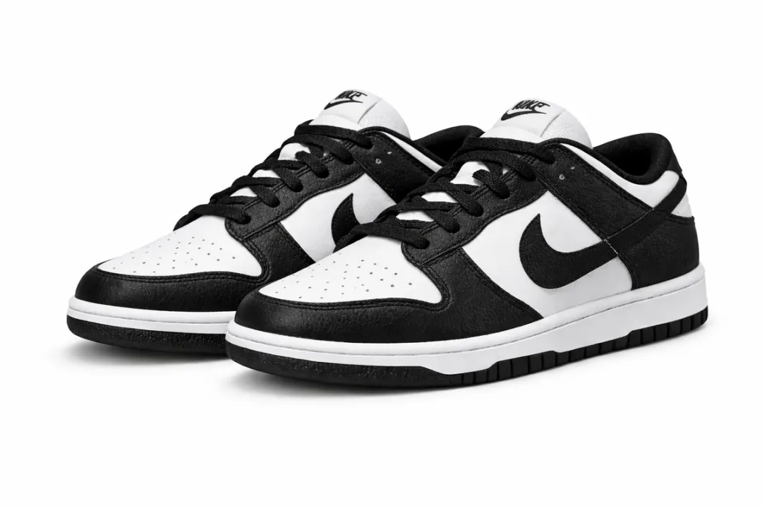Nike Dunk Low Leather Sneakers - Zwart/Wit