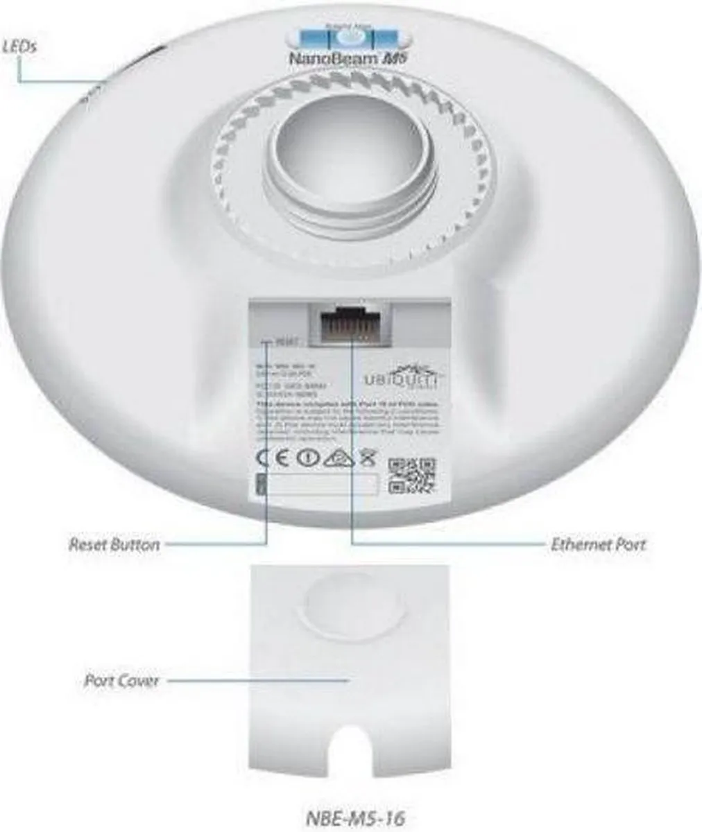 Ubiquiti airMAX NanoBeam M5 NBE-M5-16 - Accesspoint 5GHz - Wit