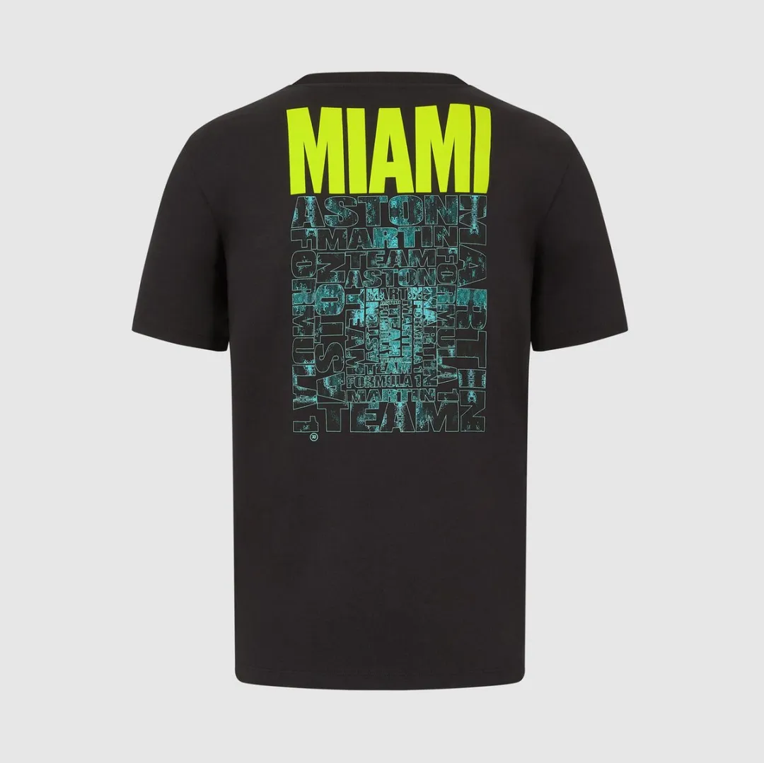 Aston Martin Racing Formule 1 Miami T-Shirt - Zwart - S
