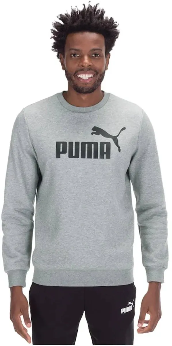 PUMA Heren Essential Big Logo Crew Sweatshirt - Grijs - S