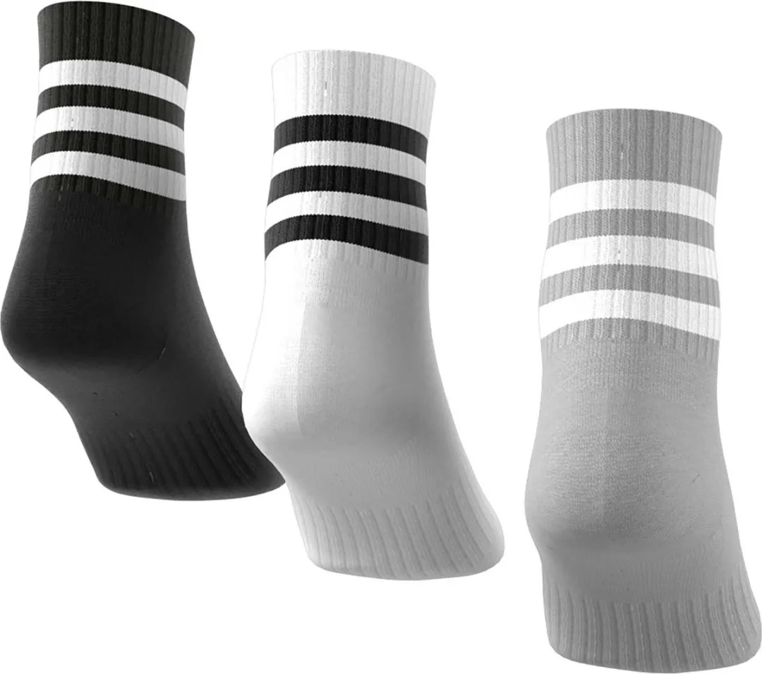 adidas 3-Stripes Cushioned Korte Sokken - Grijs - 3 Paar