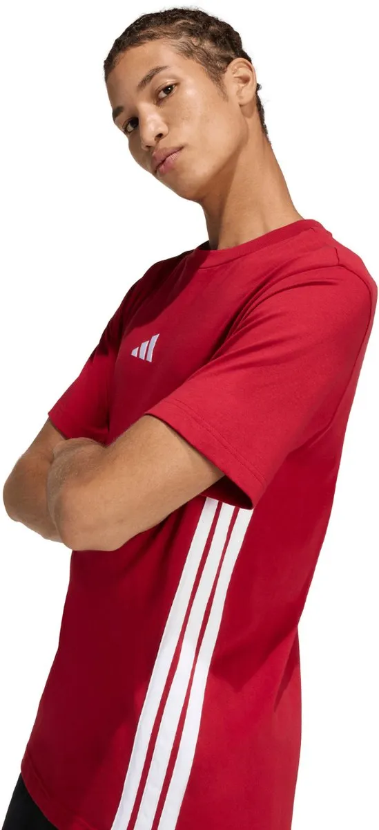 adidas Essentials 3 Stripes T-shirt Heren - M - Rood