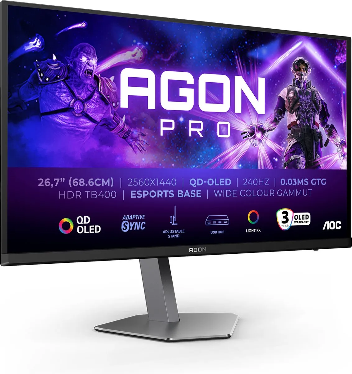 AOC AGON PRO AG276QZD2 OLED Gaming Monitor 27" - 280Hz