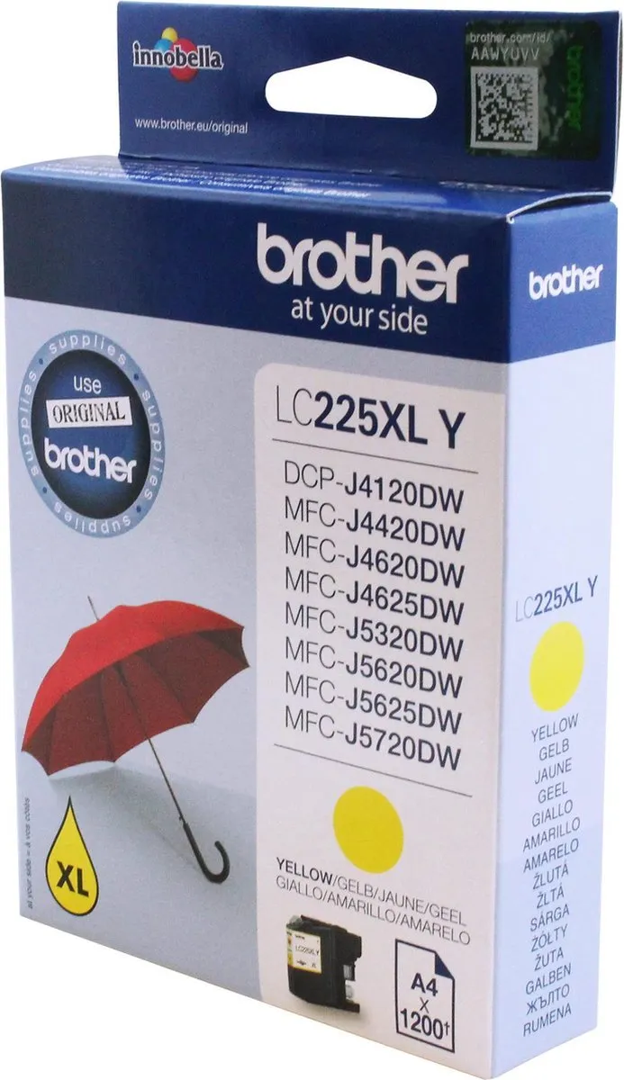 Brother LC-225XL Inktcartridge Geel