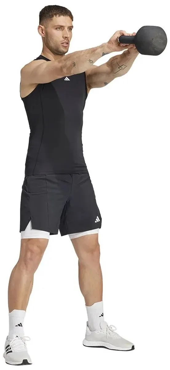 adidas Performance TECHFIT Mouwloos Shirt JE6694 - Heren - Zwart - S