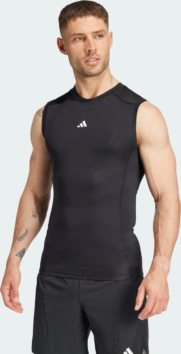 adidas Performance TECHFIT Mouwloos Shirt JE6694 - Heren - Zwart - S