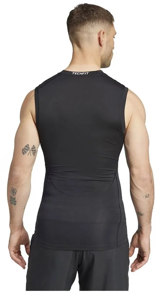 adidas Performance TECHFIT Mouwloos Shirt JE6694 - Heren - Zwart - S