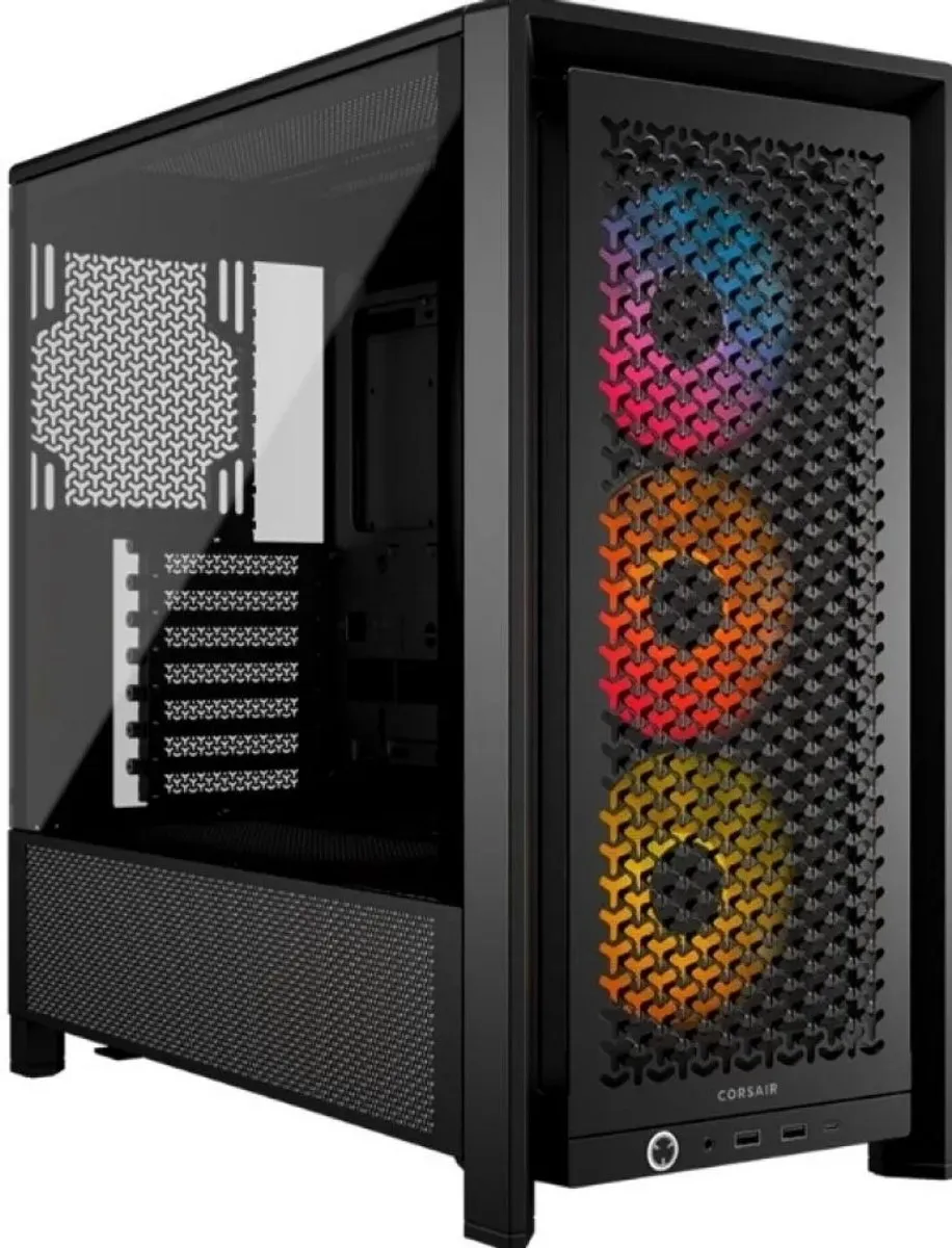 Corsair 4000D RS ARGB + RM1000e Bundel - 1000W - 3 Ventilatoren - Zwart