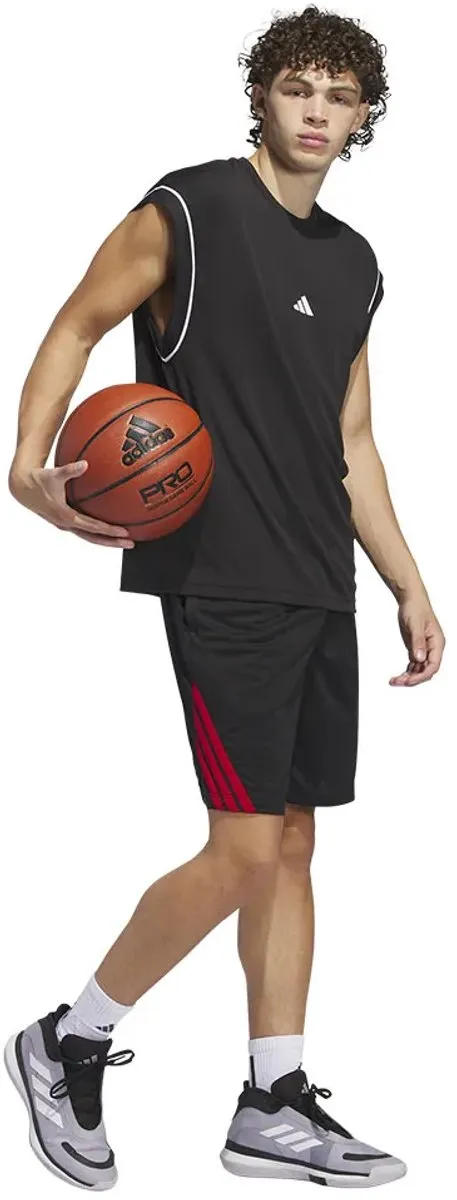Adidas Legends 3 Stripes Korte Broek - 2XL - Zwart/Rood